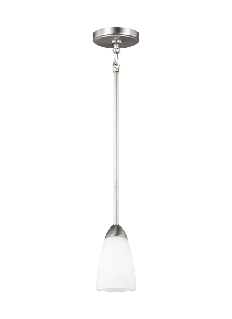 Generation Lighting 6120201EN3-962 One Light Mini-Pendant, Brushed Nickel