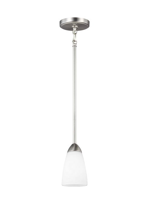Generation Lighting 6120201EN3-962 One Light Mini-Pendant, Brushed Nickel