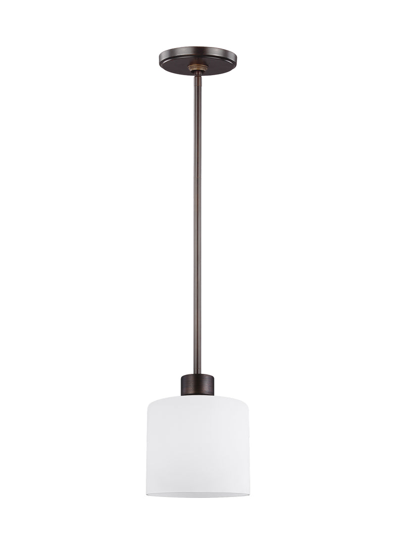 Generation Lighting 6128801-710 One Light Mini-Pendant, Bronze