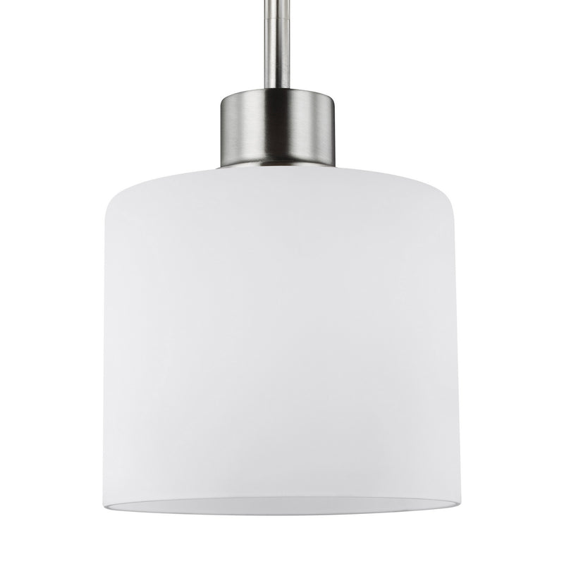 Generation Lighting 6128801-962 One Light Mini-Pendant, Brushed Nickel