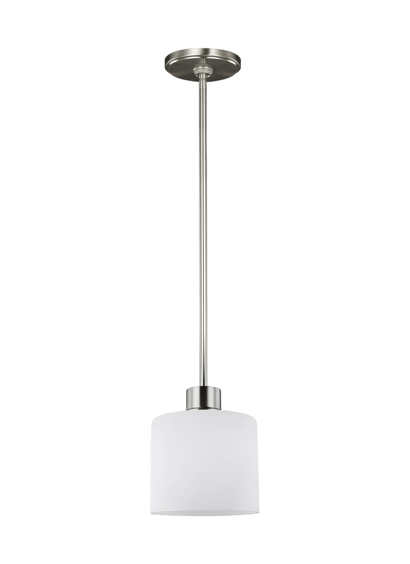 Generation Lighting 6128801-962 One Light Mini-Pendant, Brushed Nickel