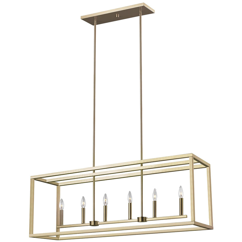 Generation Lighting 6634506-848 Six Light Island Pendant, Satin Brass