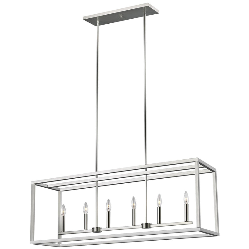 Generation Lighting 6634506-962 Six Light Island Pendant, Brushed Nickel