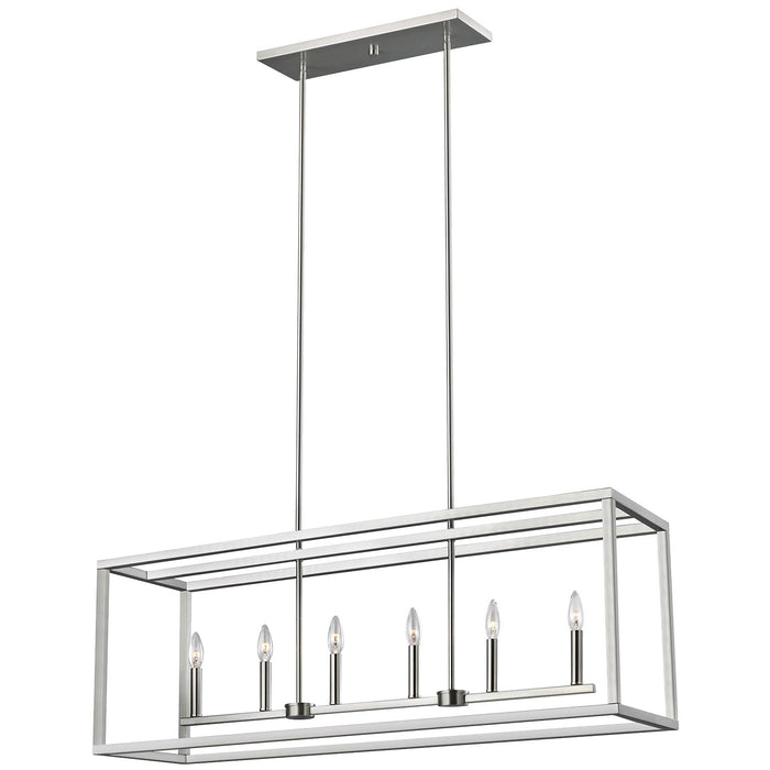 Generation Lighting 6634506EN-962 Six Light Island Pendant, Brushed Nickel