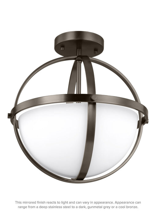 Generation Lighting 7724602EN3-778 Two Light Semi-Flush Convertible Pendant, Brushed Oil Rubbed Bronze
