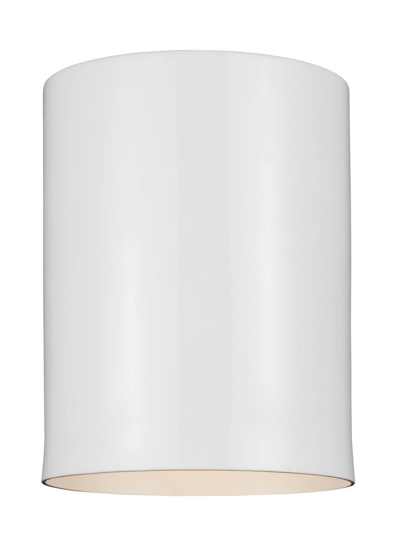 Visual Comfort Studio 7813801-15 One Light Outdoor Flush Mount, White
