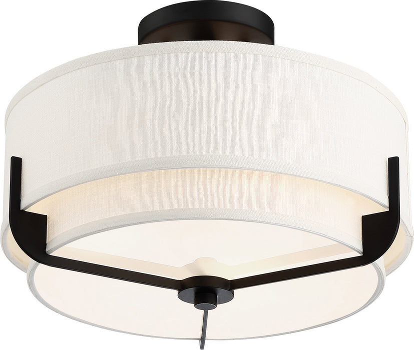 Nuvo Lighting 60-6545 Three Light Semi Flush Mount, Aged Bronze