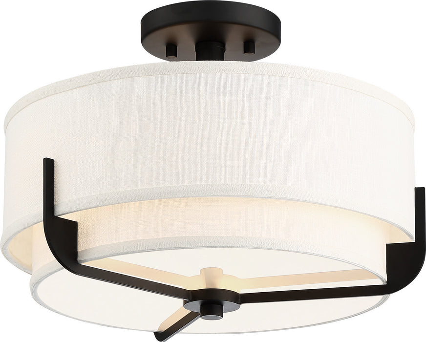 Nuvo Lighting 60-6545 Three Light Semi Flush Mount, Aged Bronze