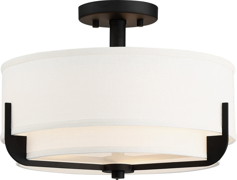 Nuvo Lighting 60-6545 Three Light Semi Flush Mount, Aged Bronze