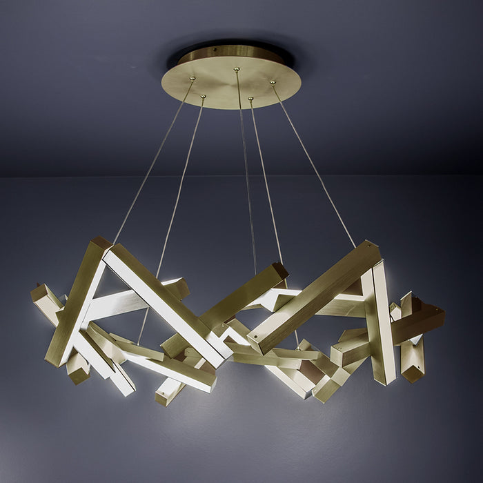 Modern Forms PD-64834-AB LED Chandelier, Aged Brass