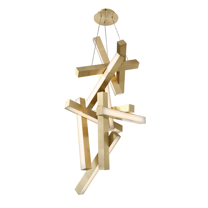 Modern Forms PD-64849-AB LED Chandelier, Aged Brass