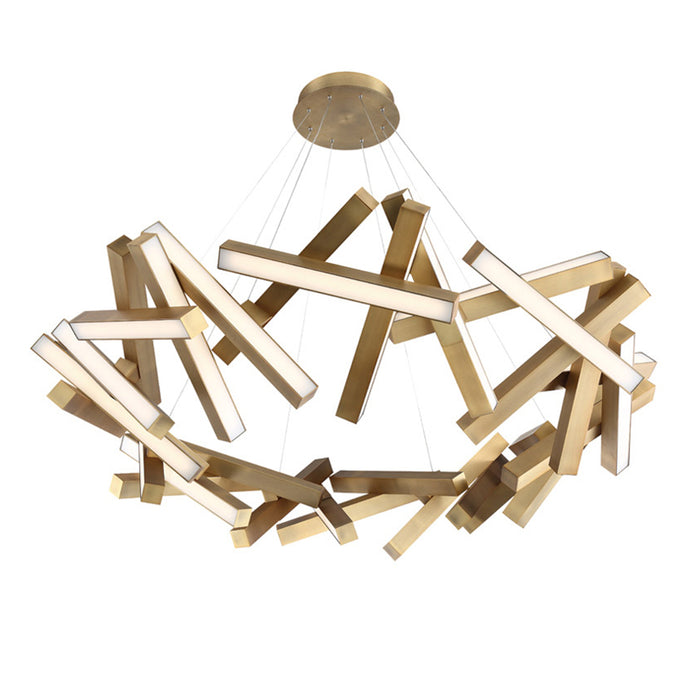 Modern Forms PD-64861-AB LED Chandelier, Aged Brass