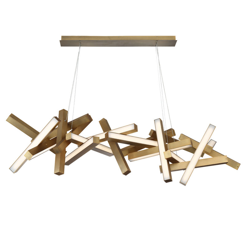 Modern Forms PD-64872-AB LED Linear Pendant, Aged Brass