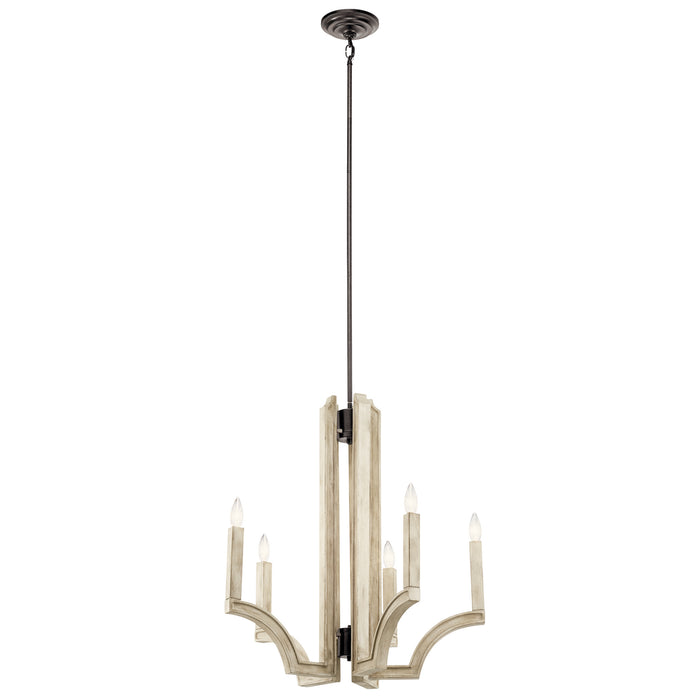 Kichler 44260AVI Five Light Chandelier, Anvil Iron