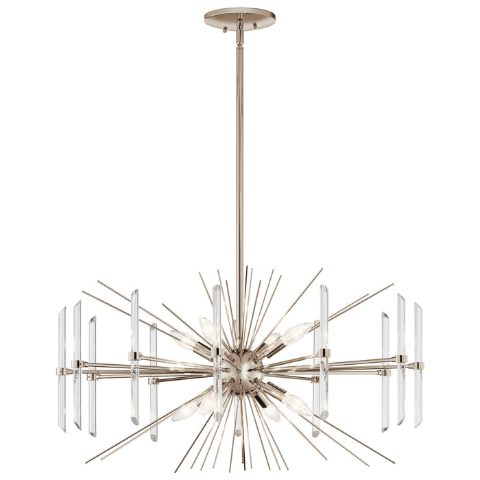 Kichler 44276PN Eight Light Chandelier, Polished Nickel