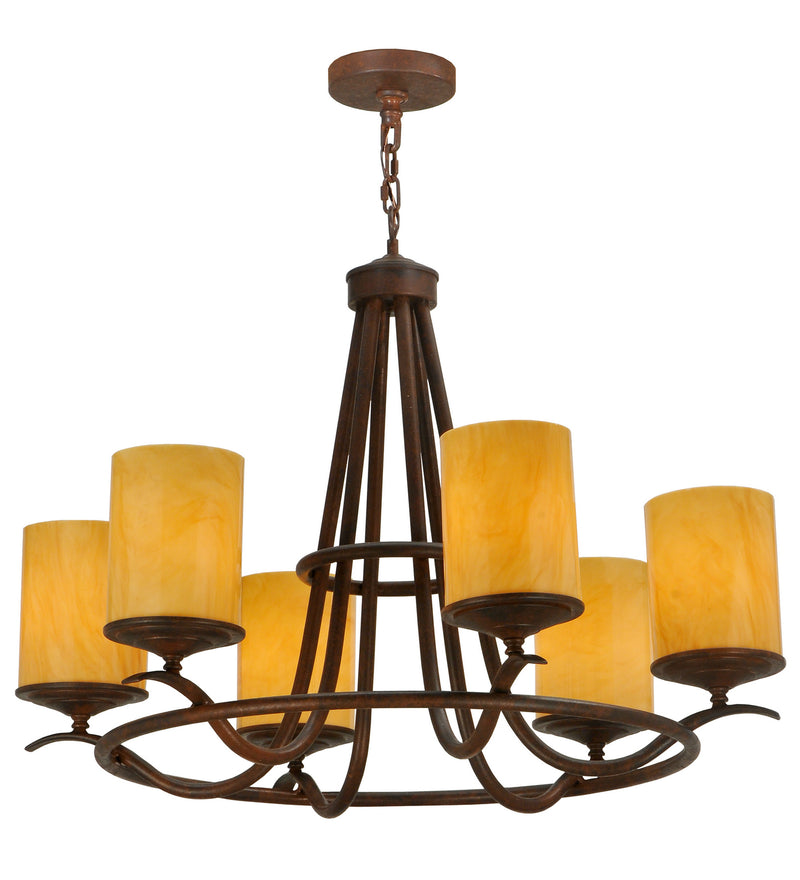 Meyda Tiffany 116258 Six Light Chandelier, Rusty Nail