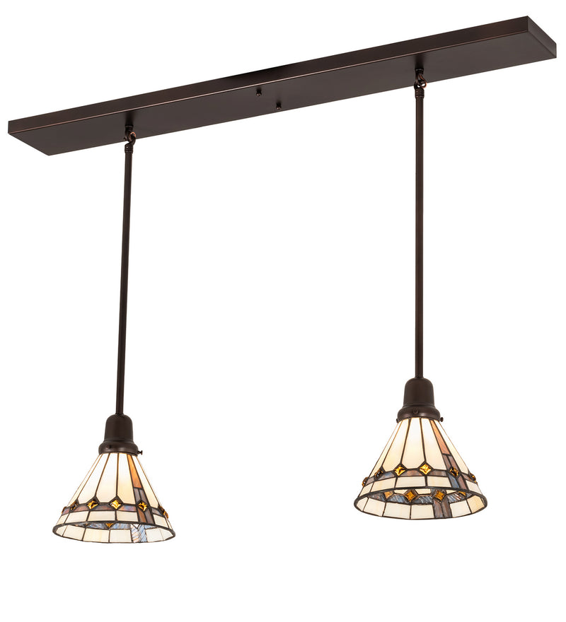Meyda Tiffany 203884 Two Light Pendant, Mahogany Bronze