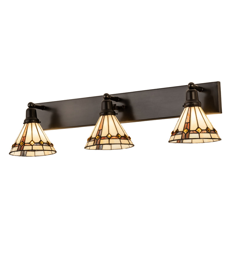 Meyda Tiffany 204517 Three Light Vanity, Craftsman Brown