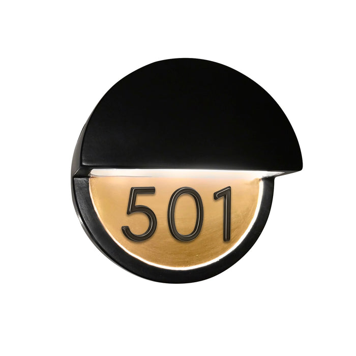 Justice Designs CER-5610W-CBGD LED Wall Sconce, Carbon Matte Black w/Champagne Gold