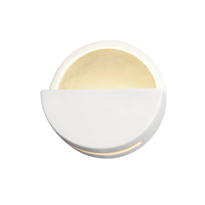 Justice Designs CER-5615-MTGD LED Wall Sconce, Matte White w/ Champagne Gold
