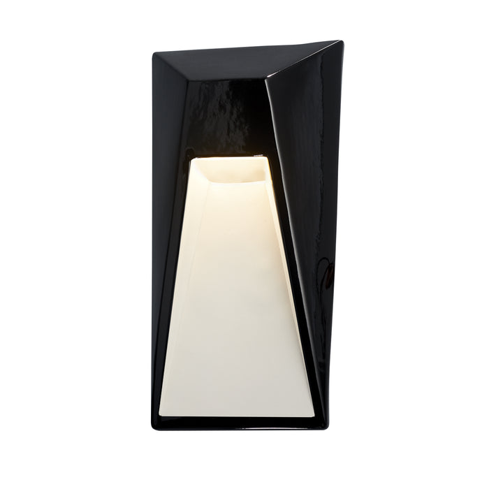 Justice Designs CER-5680-BKMT LED Wall Sconce, Gloss Black w/Matte White