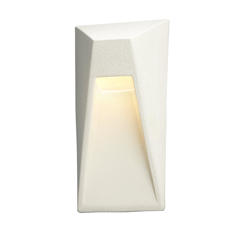 Justice Designs CER-5680-CRNI LED Wall Sconce, White Crackle w/ Ink w/ White Crackle w/ No Ink