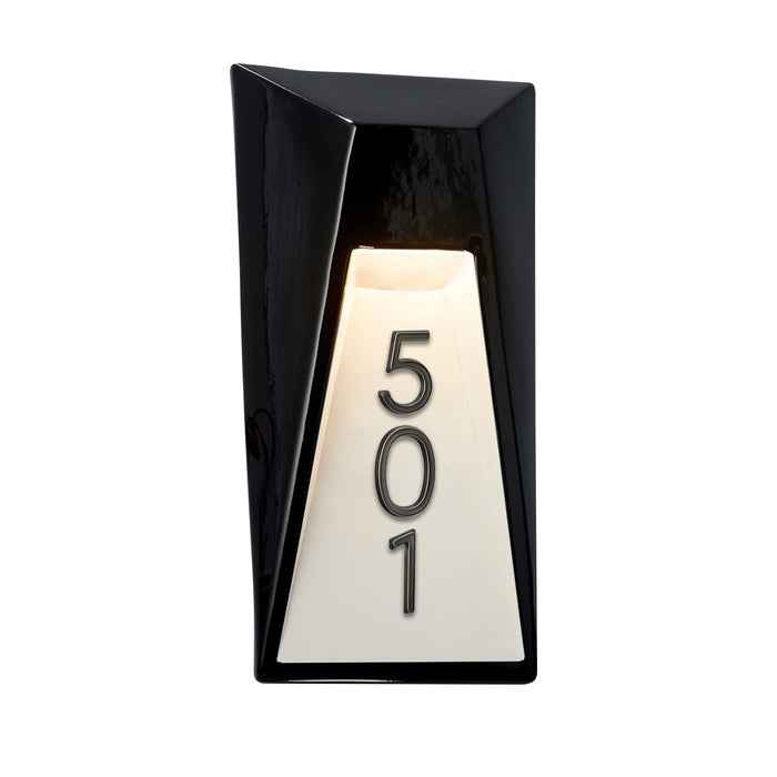Justice Designs CER-5680W-BKMT LED Wall Sconce, Gloss Black w/Matte White