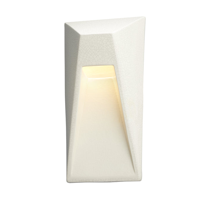 Justice Designs CER-5680W-CRNI LED Wall Sconce, White Crackle w/ Ink w/ White Crackle w/ No Ink