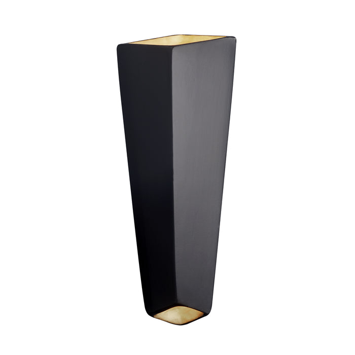 Justice Designs CER-5825-CBGD LED Wall Sconce, Carbon Matte Black w/Champagne Gold
