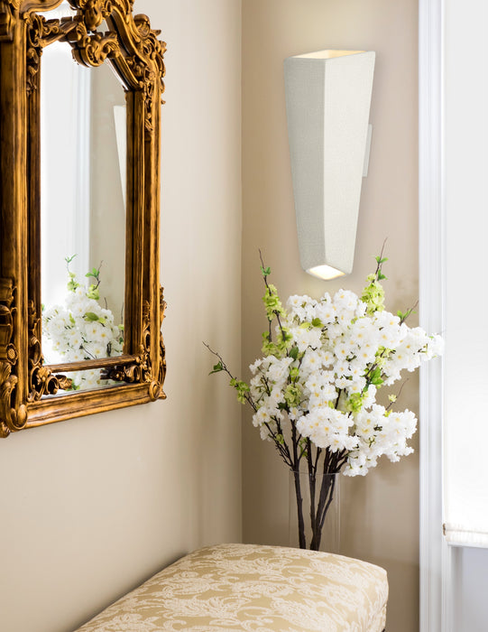 Justice Designs CER-5825-CRNI LED Wall Sconce, White Crackle w/ Ink w/ White Crackle w/ No Ink