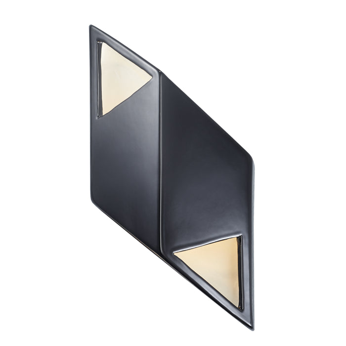 Justice Designs CER-5835-BKMT Wall Sconce, Gloss Black w/Matte White