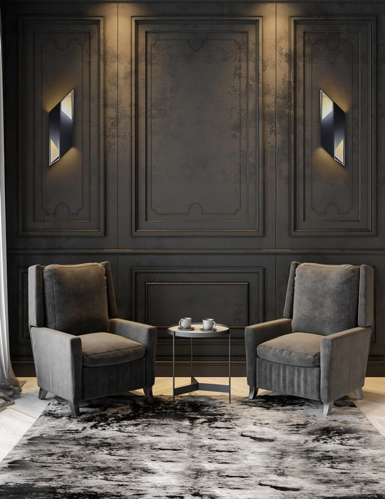 Justice Designs CER-5845-BKMT LED Wall Sconce, Gloss Black w/Matte White