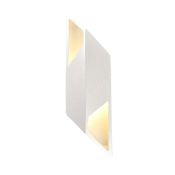 Justice Designs CER-5845-CRNI LED Wall Sconce, White Crackle w/ Ink w/ White Crackle w/ No Ink