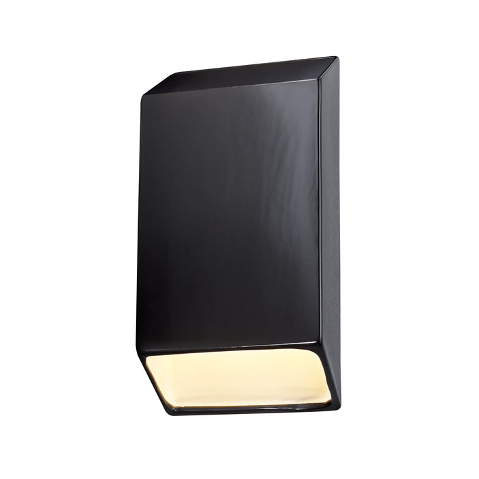Justice Designs CER-5870-BKMT LED Wall Sconce, Gloss Black w/Matte White