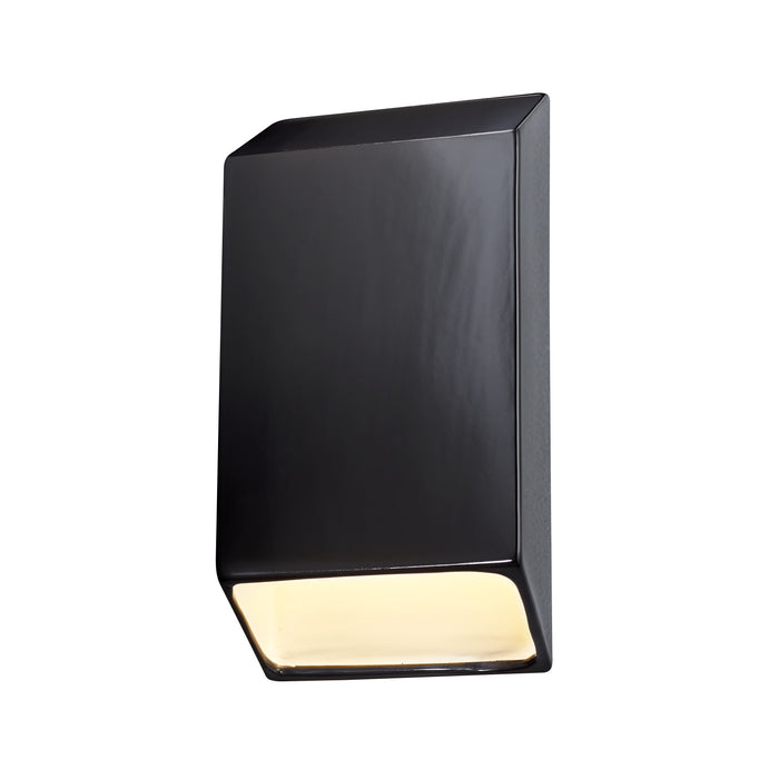 Justice Designs CER-5870W-BKMT LED Wall Sconce, Gloss Black w/Matte White