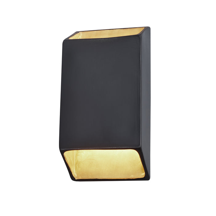 Justice Designs CER-5875-CBGD LED Wall Sconce, Carbon Matte Black w/Champagne Gold