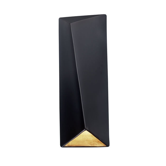 Justice Designs CER-5890-CBGD LED Wall Sconce, Carbon Matte Black w/Champagne Gold