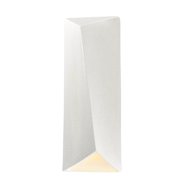 Justice Designs CER-5890-CRNI LED Wall Sconce, White Crackle w/ Ink w/ White Crackle w/ No Ink