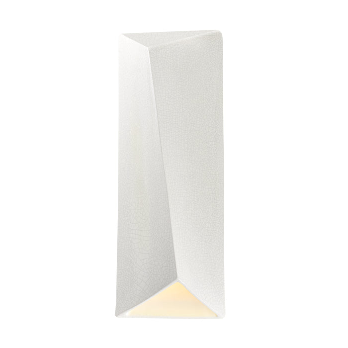 Justice Designs CER-5890-CRNI LED Wall Sconce, White Crackle w/ Ink w/ White Crackle w/ No Ink