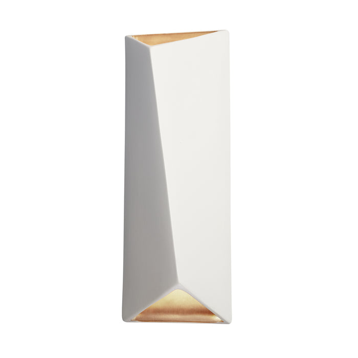 Justice Designs CER-5895-MTGD LED Wall Sconce, Matte White w/ Champagne Gold