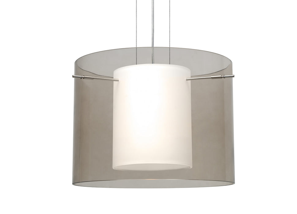 Besa 1KG-S00707-SN One Light Pendant, Satin Nickel
