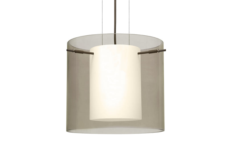 Besa 1KG-S18407-LED-BR One Light Pendant, Bronze