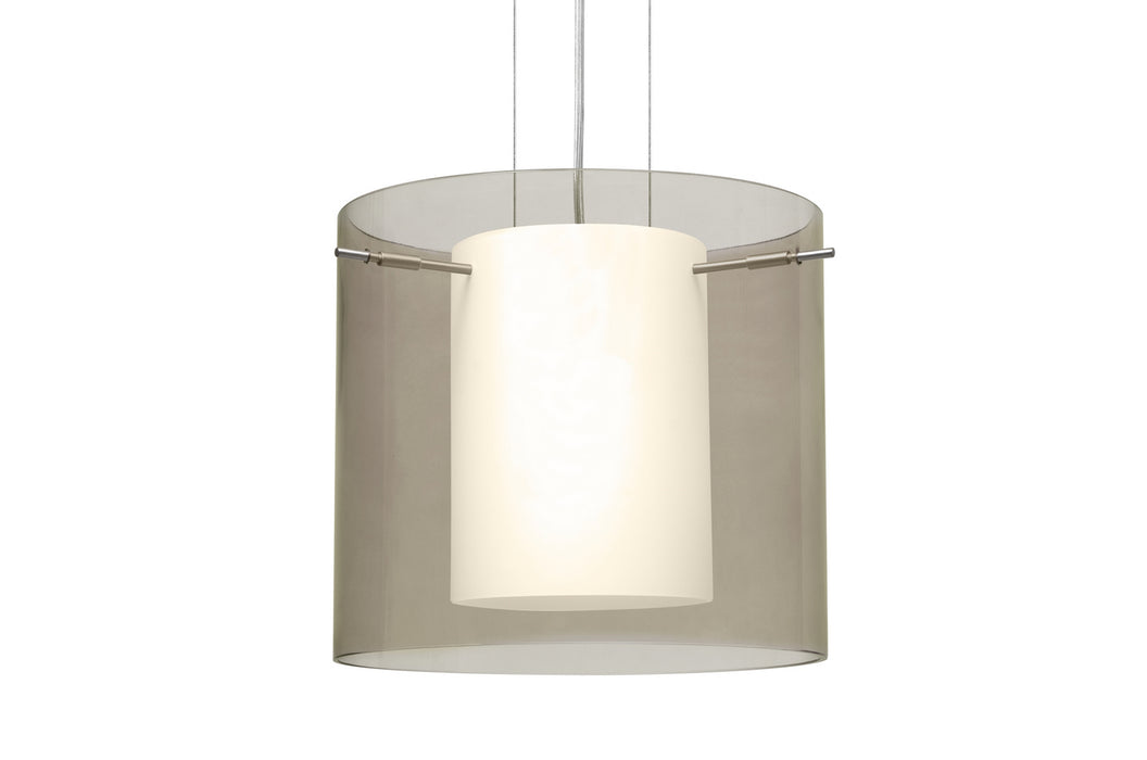 Besa 1KG-S18407-SN One Light Pendant, Satin Nickel