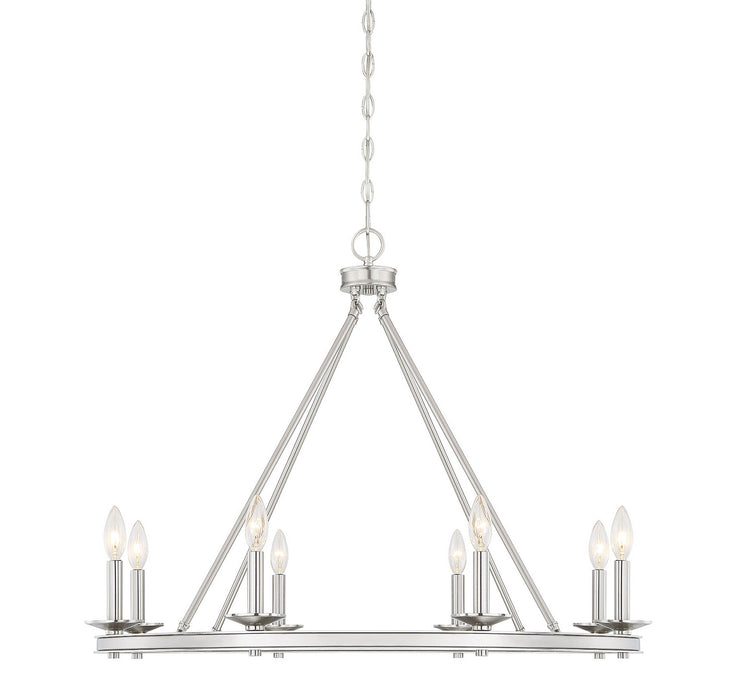 Savoy House 1-308-8-SN Eight Light Chandelier, Satin Nickel