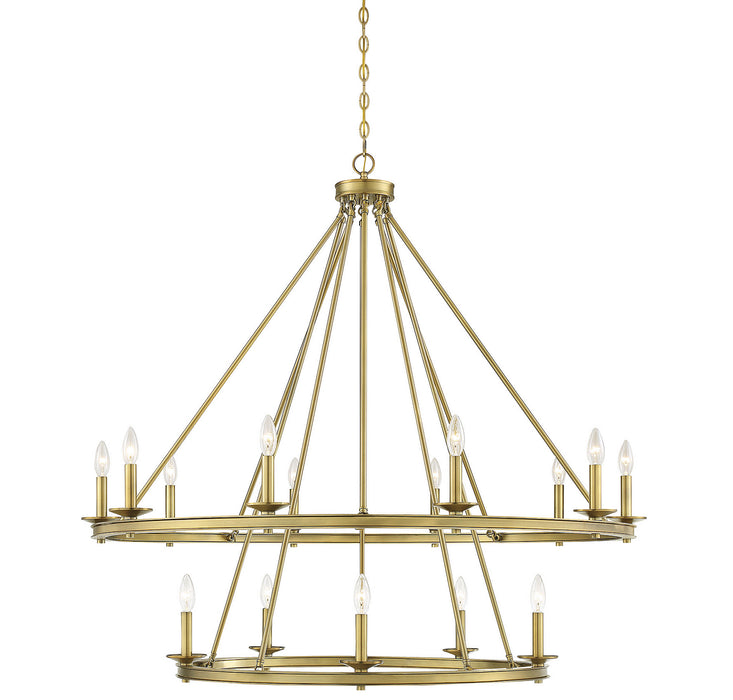 Savoy House 1-312-15-322 15 Light Chandelier, Warm Brass