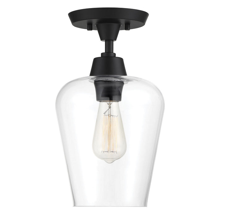 Savoy House 6-4037-1-BK One Light Semi-Flush Mount, Black