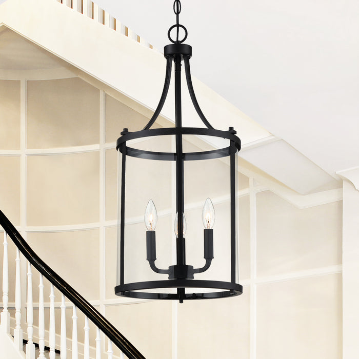 Savoy House 7-1040-3-BK Three Light Foyer Pendant, Black