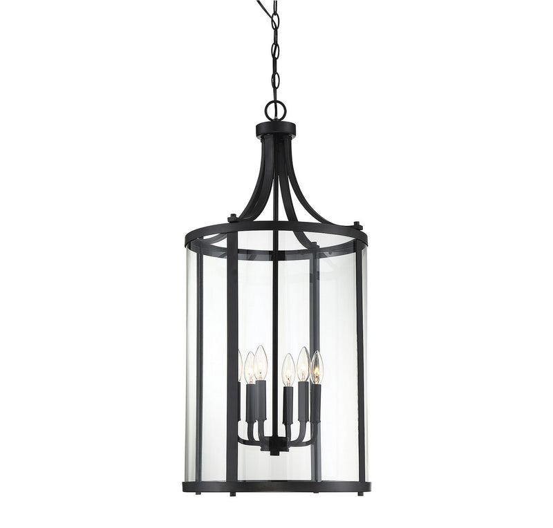 Savoy House 7-1041-6-BK Six Light Foyer Lantern, Black