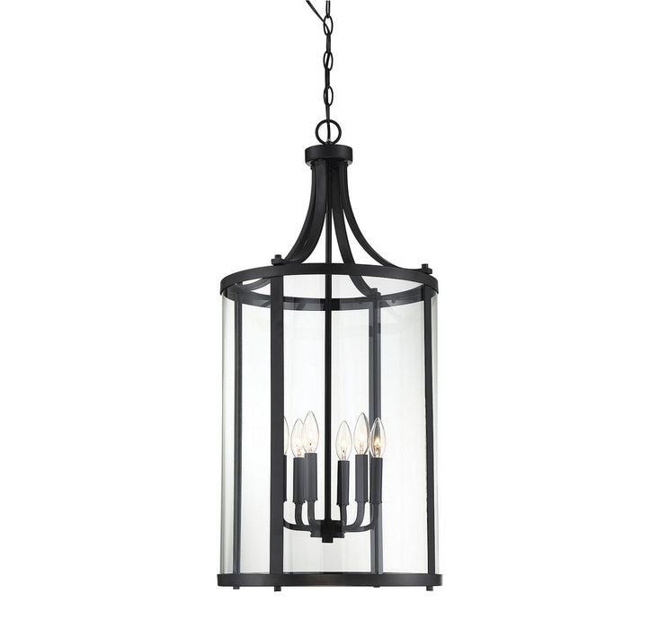 Savoy House 7-1041-6-BK Six Light Foyer Lantern, Black