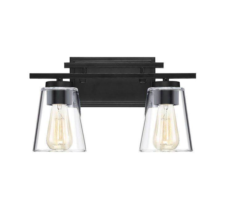 Savoy House 8-1020-2-BK Two Light Bath Bar, Black